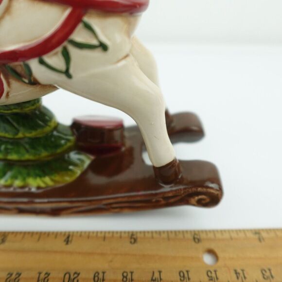 Christmas White Ceramic Rocking Horse - Picture 14 of 15